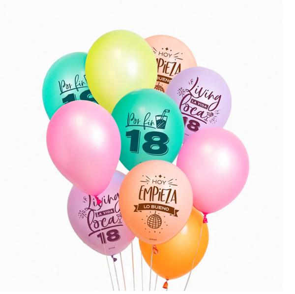 Imagens de Bouquet Globos Felices 18 Años Látex (10 unidades)