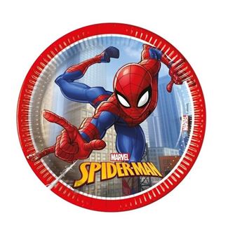 Imagen de Platos de Spiderman cartón 20cm (8 uds)