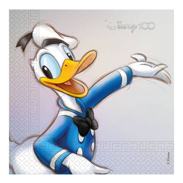 Servilletas Disney Aniversario 100 años Donald (20 uds)✔️ por sólo 1,98 €.  Envío en 24h. Tienda Online. . ✓. Artículos  de decoración para Fiestas.