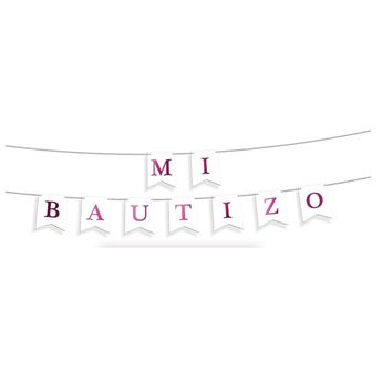 Picture of Banderín Mi Bautizo Blanco y Rosa (3m)