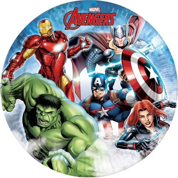 Imagen de Platos de Los Vengadores Avengers cartón 23cm (8 unidades)