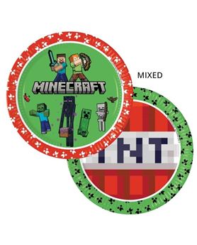 Imagen de Platos de Minecraft cartón 23cm (8 unidades)