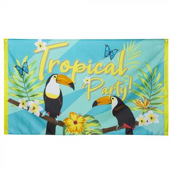 Imagens de Pancarta Tropical Party Tela (150cm)