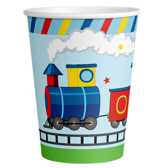 Imagens de Vasos Tren de Vapor Infantil cartón (8 unidades)