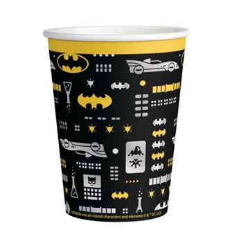 Imagen de Vasos de Batman cartón 250ml (8 unidades)