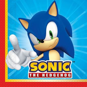 Imagen de Servilletas de Sonic SEGA papel 33cm (20 unidades)