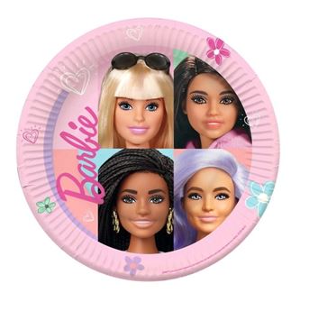 Imagen de Platos Barbie Sweet Mattel cartón 23cm (8 unidades)