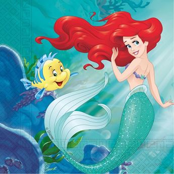 Imagen de Servilletas de la Sirenita Ariel Disney papel 33cm (20 unidades)