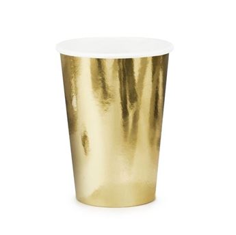 Imagens de Vasos Dorado Metalizado cartón (6 unidades)