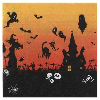 Imagen de Servilletas Casa Encantada Halloween papel 33cm (20 unidades)