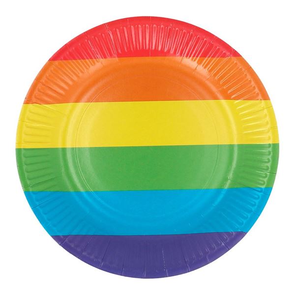Imagens de Platos Arcoíris Orgullo LGBT cartón 23cm (8 uds.)