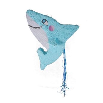 Piñata tiburón pirata de cartón, feliz cumpleaños, para rellenar