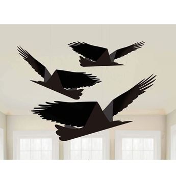 Imagens de Decorados Colgantes Cuervos papel (3)