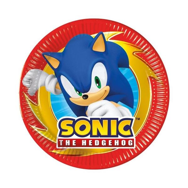 Imagen de Platos de Sonic SEGA cartón 20cm (8 unidades)