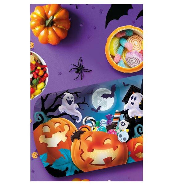 Imagens de Bandeja Halloween Calabaza Infantil plástico Reutilizable (39cm)