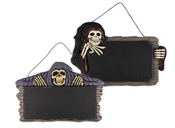 Imagen de Pizarra Decorativa Colgante con Calavera para Halloween