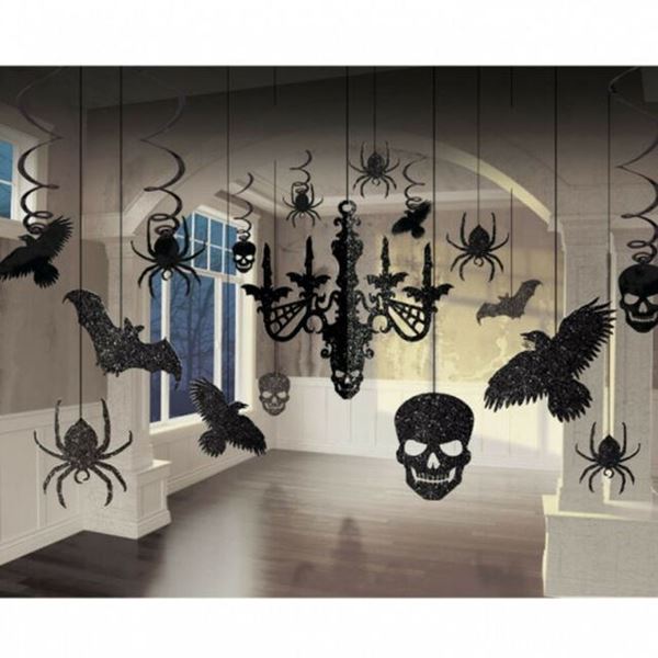 Picture of Decorados Colgantes Negros Brillo Halloween (17)