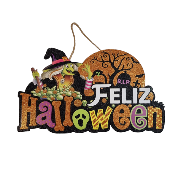 Imagen de Cartel Feliz Halloween Infantil surtido (37cm)