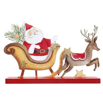 Picture of Decorado Mesa Navidad Santa Claus Madera (18cm)