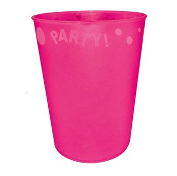 Imagen de Vaso Rosa Fluor Party Plástico Reutilizable (1ud)