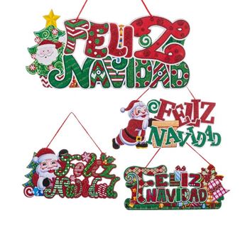 Imagen de Cartel Colgante de Foam "Feliz Navidad" Mix (40 x 19 cm)