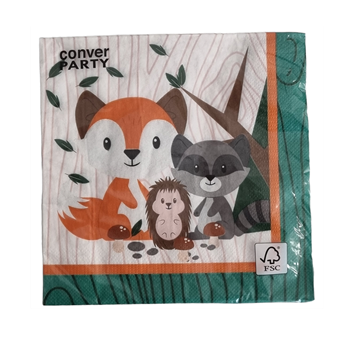 Picture of Servilletas Amigos del Bosque Infantil papel 33cm (20 unidades)