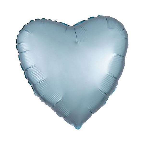 Imagen de Globo Corazón Azul Pastel Satín (45cm)
