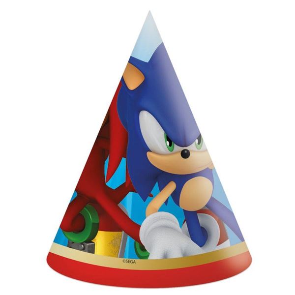 Imagen de Gorros Cono de Sonic cartón (6 unidades)