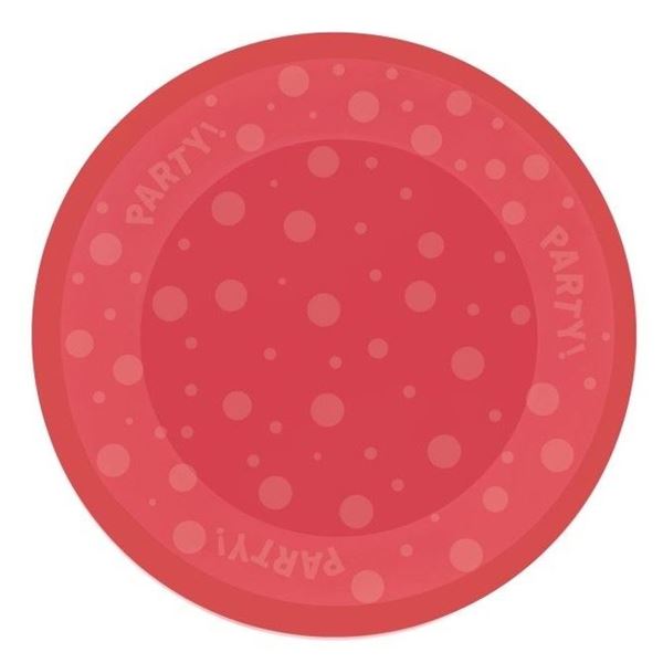 Picture of Plato Rojo Reusable Plástico 21cm 