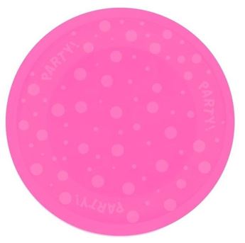 Imagen de Plato Rosa Flúor Reusable plástico 21cm (1 unidad)