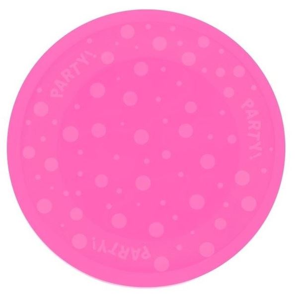 Imagen de Plato Rosa Flúor Reusable plástico 21cm (1 unidad)