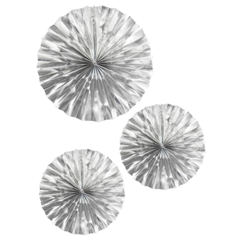 Imagens de Decorados Abanico Plata Metalizado papel (3 unidades)