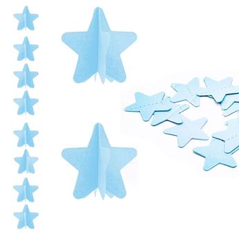 Picture of Tira Estrellas Azul Pastel papel (1,5m)