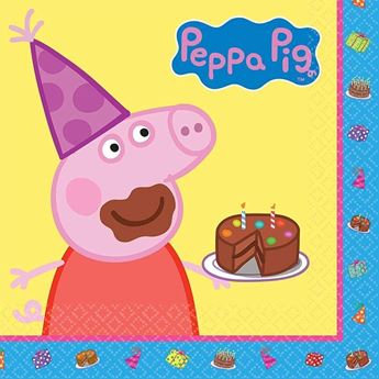 Imagen de Servilletas Peppa Pig Tarta papel 33cm (16 unidades)