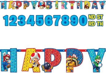 Imagen de Guirnalda Super Mario Happy Birthday Personalizable (3,2m)