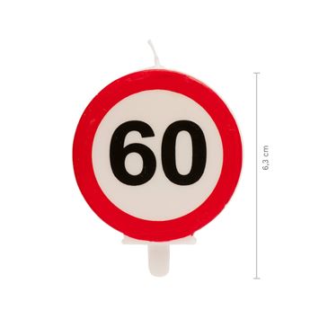 Imagen de Vela 60 Cumpleaños señal de Prohibido