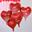 Picture of Bouquet Globos Corazones Rojos Personalizables Sticker (5)