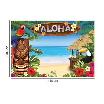 Picture of Decorado Photocall Hawaii Aloha Tela (220cm x 150cm)