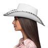 Imagens de Sombrero de Vaquero Blanco Lentejuelas Plateadas