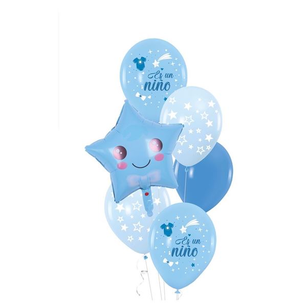 Imagens de Bouquet de Globos Es un Niño Smile Azul