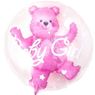 Imagen de Globo Bubble Osito Baby Girl Rosa 60 cm