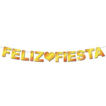 Imagen de Guirnalda Feliz Fiesta Letras Doradas cartón (3m)