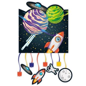 Imagens de Piñata Espacial Infantil cartón 27cm x 21cm (1 unidad)