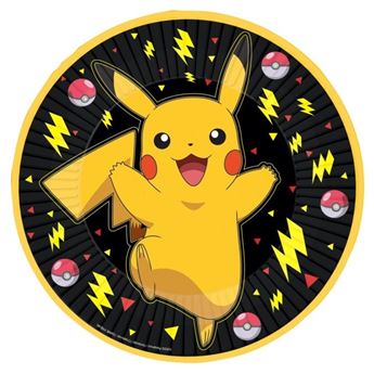 Imagen de Platos de Pokémon Pikachu cartón 23cm (8 unidades)