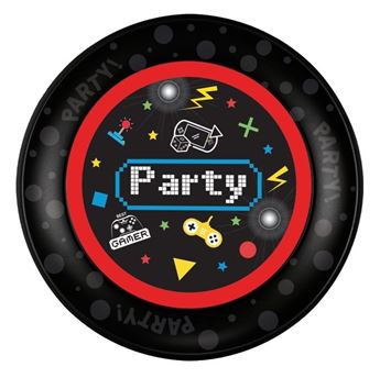Imagen de Plato Game Party Plástico Duro Reusable 21cm (1 unidad)