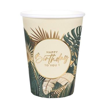 Imagens de Vasos Happy Birthday Jungla Elegante cartón (10 unidades)