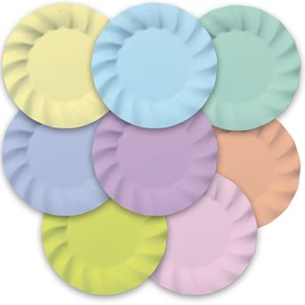 Imagen de Platos Pastel Mix Ondulado cartón 25cm (8 unidades)