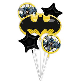 Imagen de Bouquet Globos de Batman Cumpleaños (5 unidades)