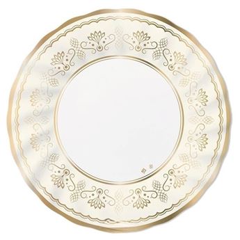Picture of Platos Royal Ivory Gold cartón 25cm (6 unidades)