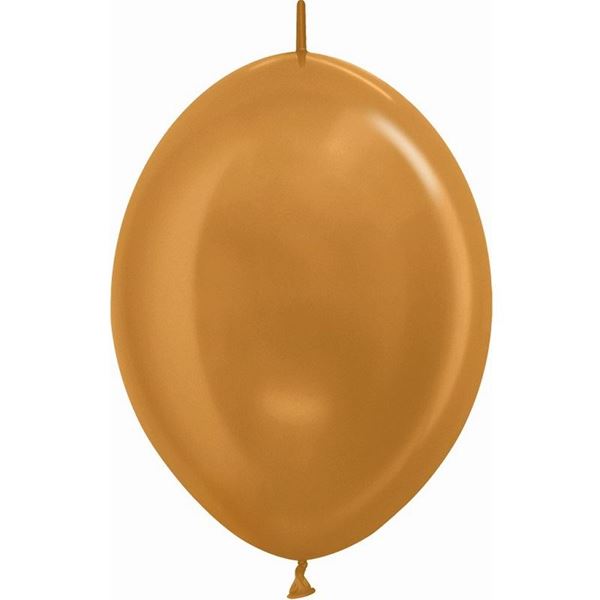 Imagen de Globos Dorados Metal 30cm Cadena Sempertex LOL-570 (25)